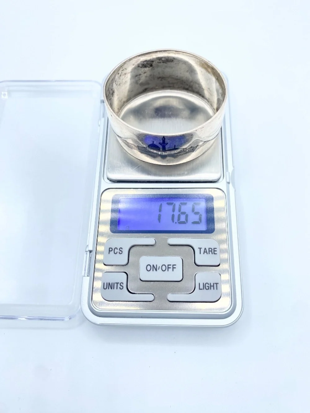 Vintage Iraqi Silver Niello Napkin Rings Set of 4 Double Scenic Middle Eastern